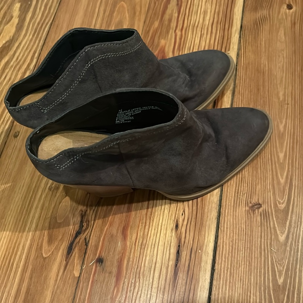 Grey suede booties